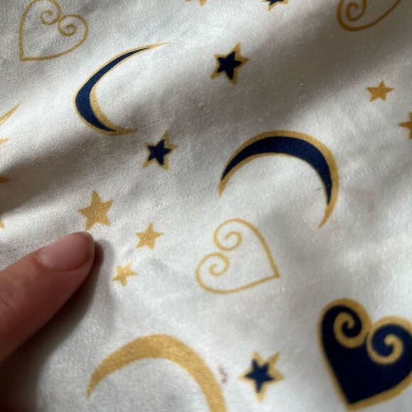 Vintage 90s Kathryn Celestial Sun Moon Print Button-Front Nightshirt Dress - Picture 9 of 11